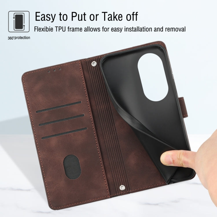 For Honor 70 Skin-feel Embossed Leather Phone Case