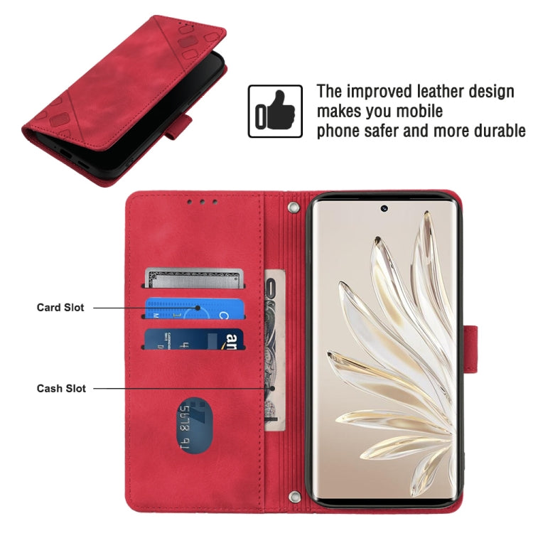 For Honor 70 Skin-feel Embossed Leather Phone Case