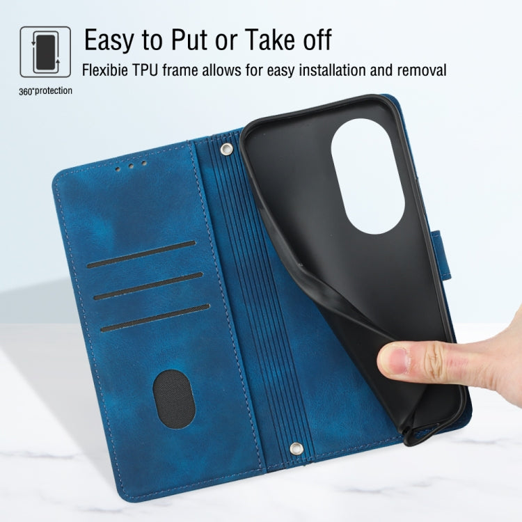 For Honor 70 Skin-feel Embossed Leather Phone Case