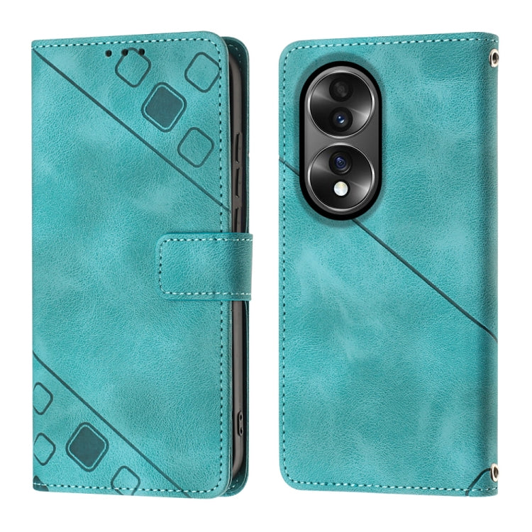 For Honor 70 Skin-feel Embossed Leather Phone Case