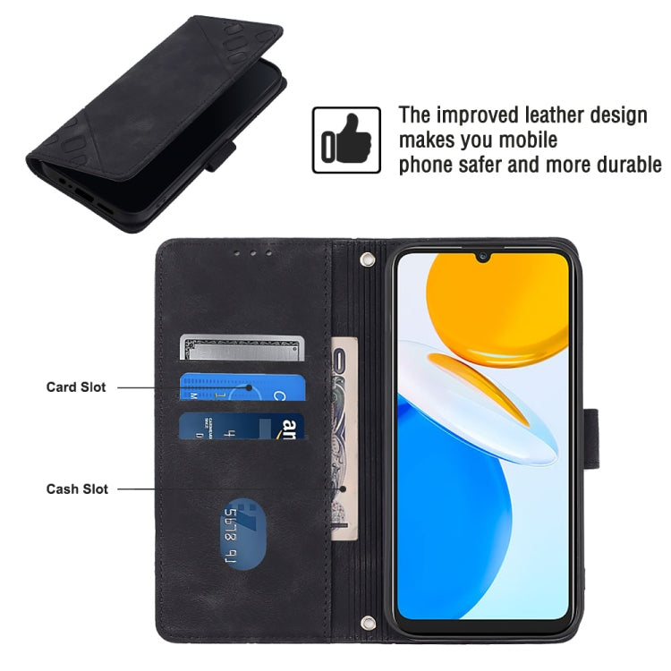 For Honor X7 4G/Play 30 Plus Skin-feel Embossed Leather Phone Case
