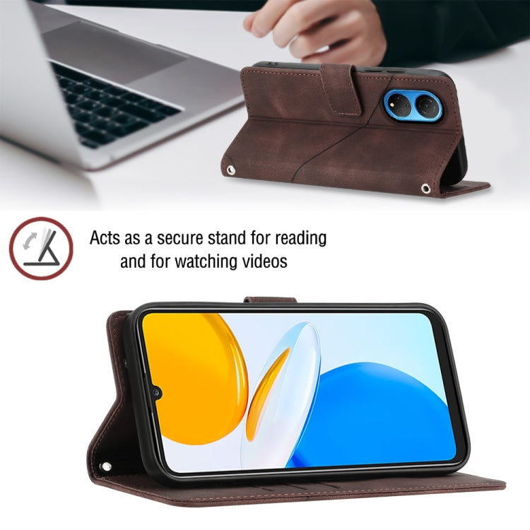 For Honor X7 4G/Play 30 Plus Skin-feel Embossed Leather Phone Case