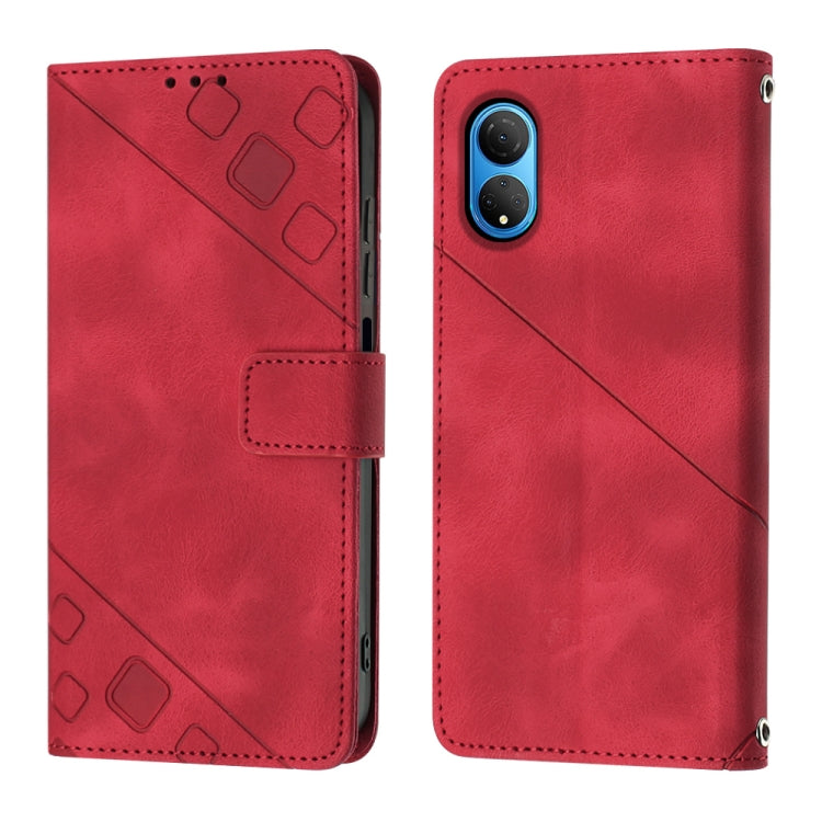 For Honor X7 4G/Play 30 Plus Skin-feel Embossed Leather Phone Case