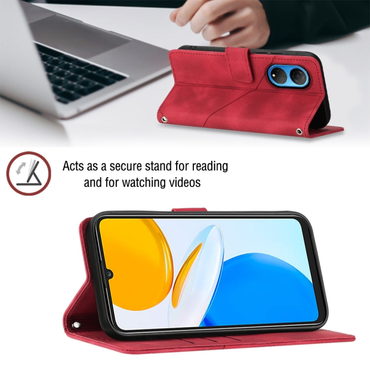 For Honor X7 4G/Play 30 Plus Skin-feel Embossed Leather Phone Case