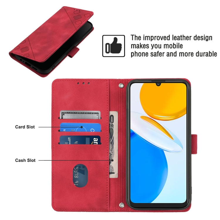 For Honor X7 4G/Play 30 Plus Skin-feel Embossed Leather Phone Case