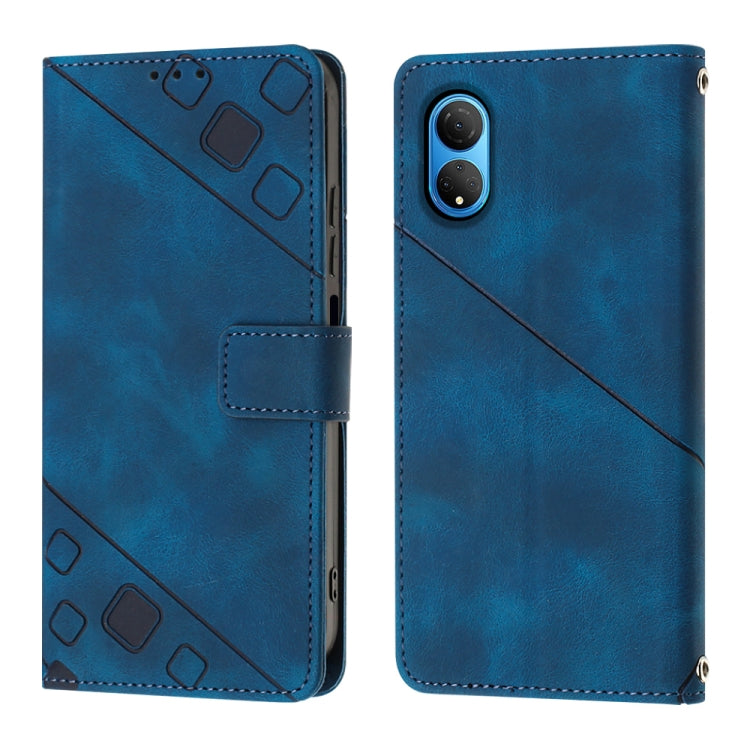 For Honor X7 4G/Play 30 Plus Skin-feel Embossed Leather Phone Case