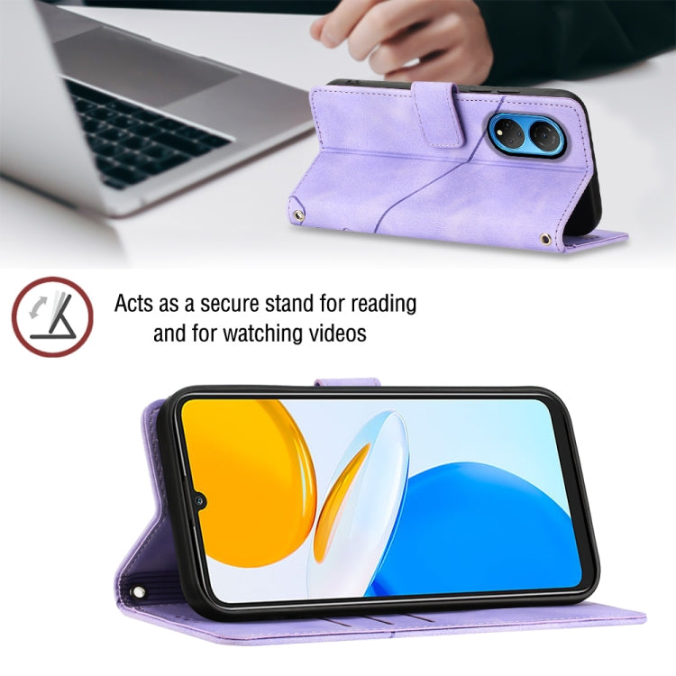 For Honor X7 4G/Play 30 Plus Skin-feel Embossed Leather Phone Case