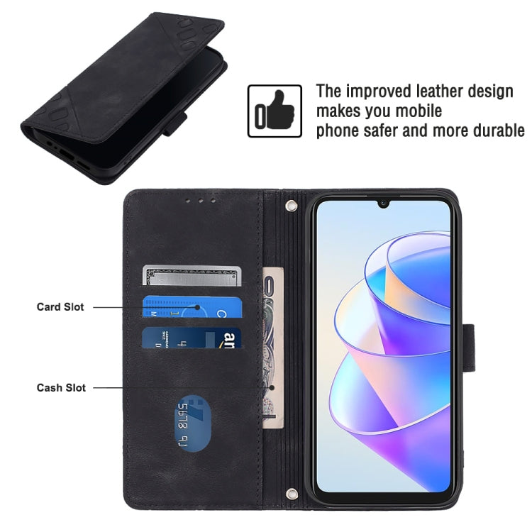 For Honor X7a 4G Global Skin-feel Embossed Leather Phone Case