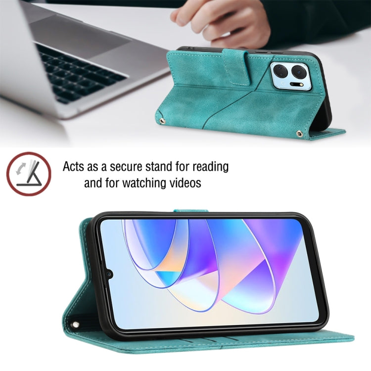 For Honor X7a 4G Global Skin-feel Embossed Leather Phone Case