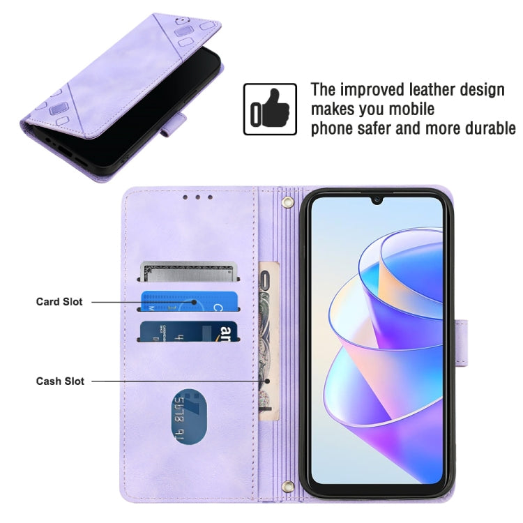 For Honor X7a 4G Global Skin-feel Embossed Leather Phone Case