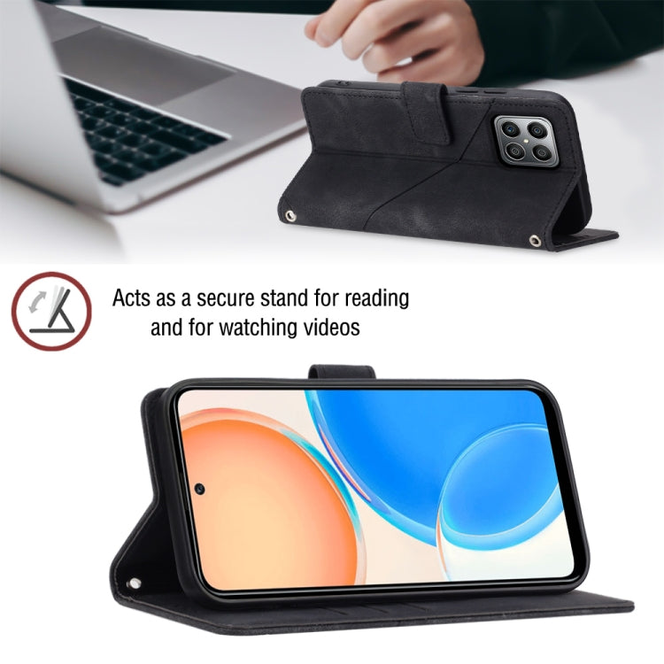 For Honor X8 4G Skin-feel Embossed Leather Phone Case