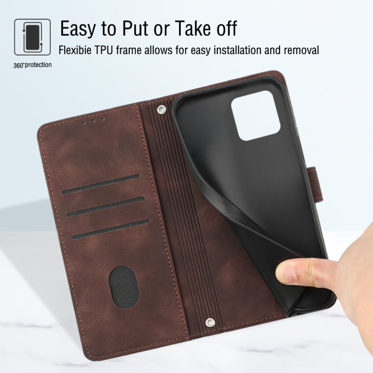 For Honor X8 4G Skin-feel Embossed Leather Phone Case