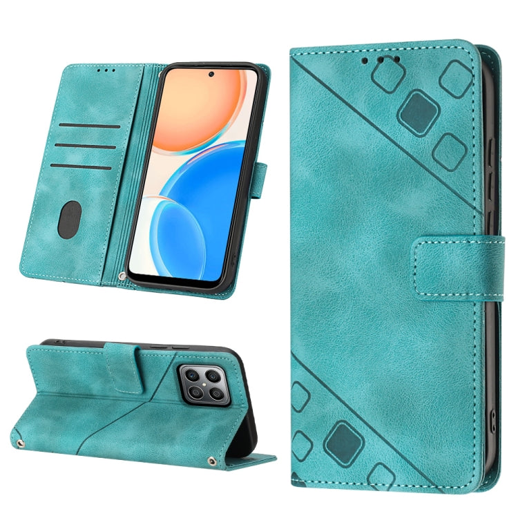 For Honor X8 4G Skin-feel Embossed Leather Phone Case