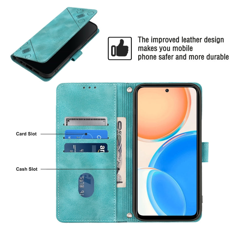 For Honor X8 4G Skin-feel Embossed Leather Phone Case