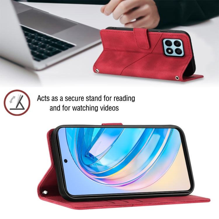 For Honor X8a 4G Global Skin-feel Embossed Leather Phone Case