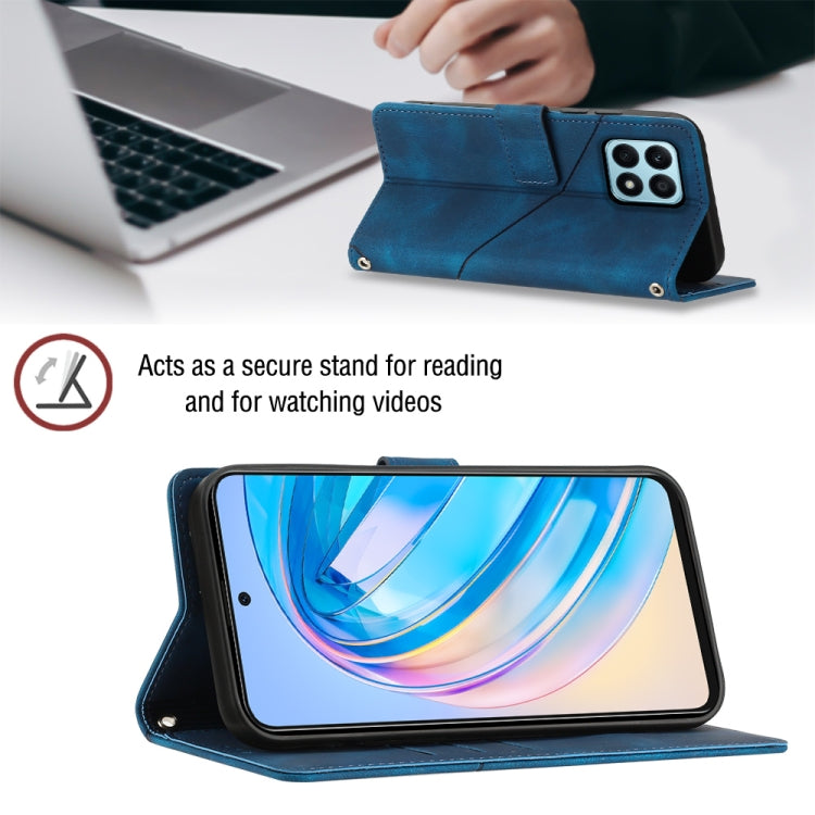 For Honor X8a 4G Global Skin-feel Embossed Leather Phone Case