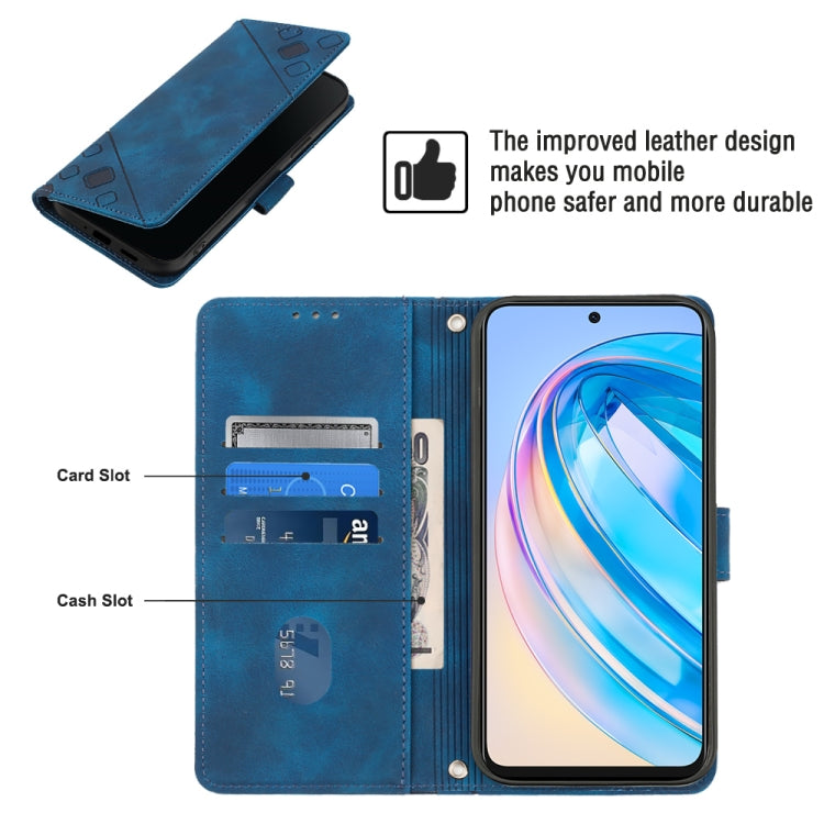 For Honor X8a 4G Global Skin-feel Embossed Leather Phone Case