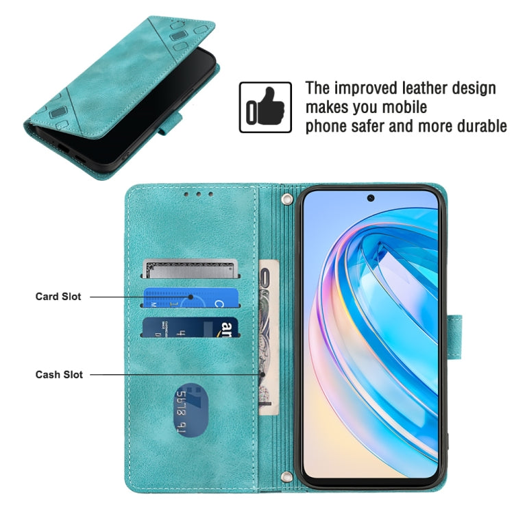 For Honor X8a 4G Global Skin-feel Embossed Leather Phone Case