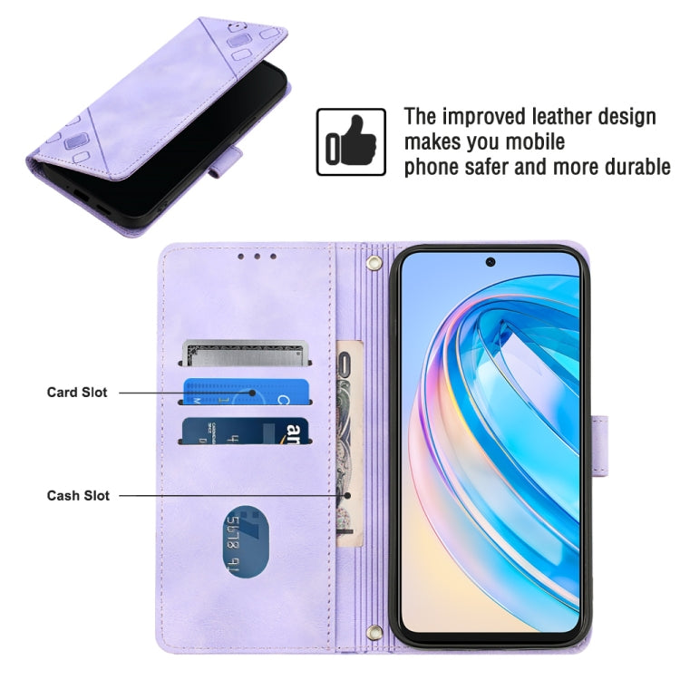 For Honor X8a 4G Global Skin-feel Embossed Leather Phone Case