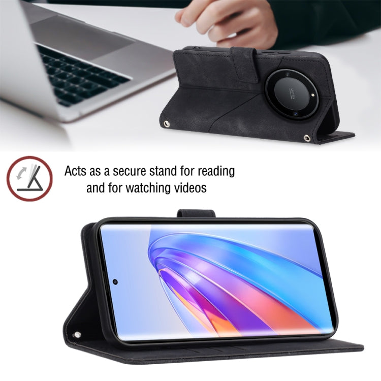 For Honor X9a 5G/Magic5 Lite Skin-feel Embossed Leather Phone Case