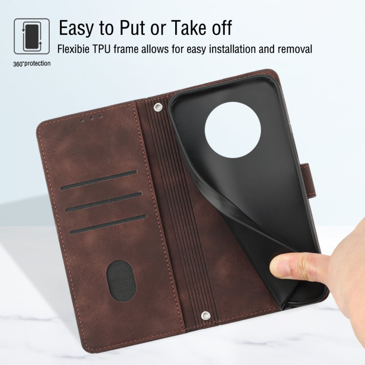 For Honor X9a 5G/Magic5 Lite Skin-feel Embossed Leather Phone Case