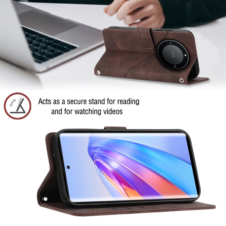 For Honor X9a 5G/Magic5 Lite Skin-feel Embossed Leather Phone Case