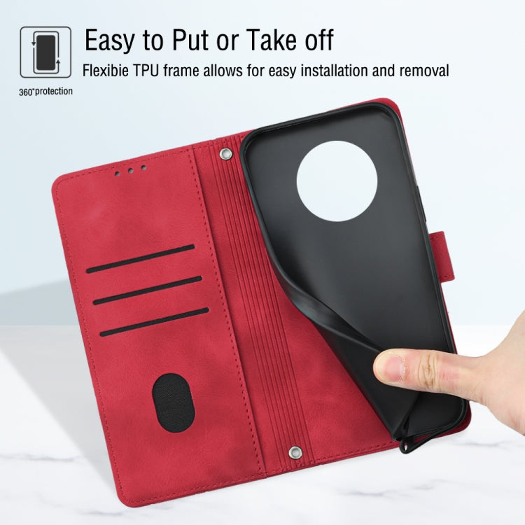 For Honor X9a 5G/Magic5 Lite Skin-feel Embossed Leather Phone Case