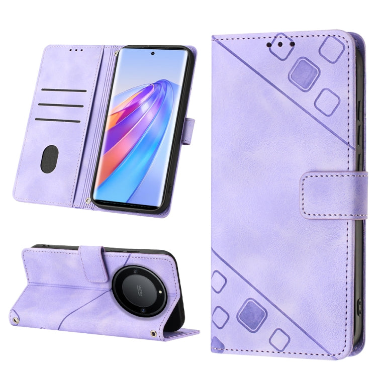 For Honor X9a 5G/Magic5 Lite Skin-feel Embossed Leather Phone Case