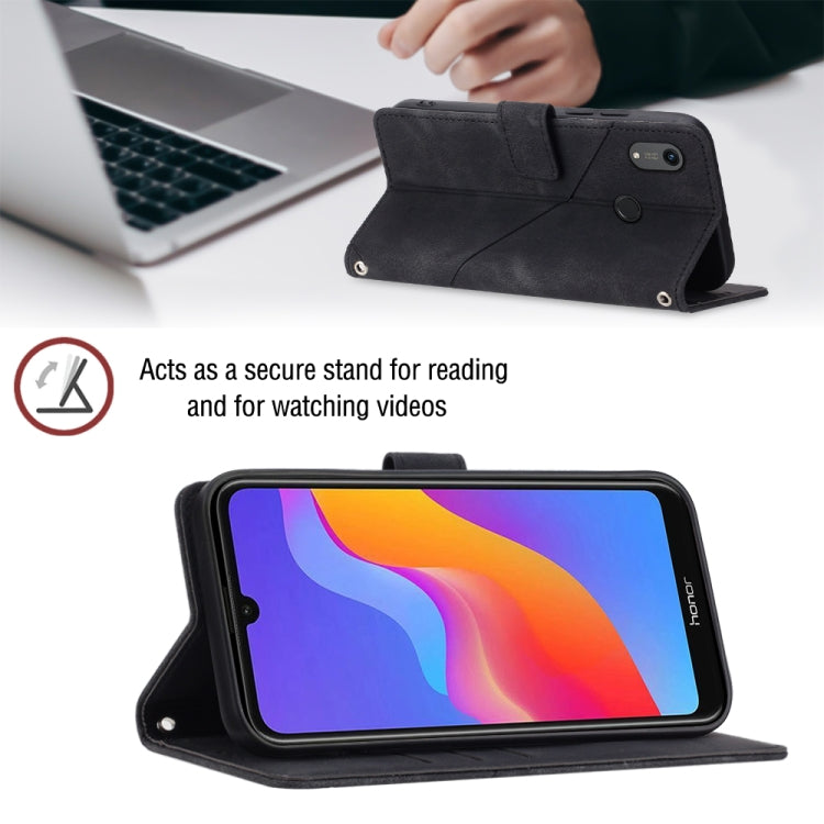 Skin-feel Embossed Leather Phone Case For Honor 8A/Y6 Pro 2019/Play 8A/8A Pro/8A 2020/8A Prime/Huawei Enjoy 9e/Huawei Y6 2019/Y6s 2019