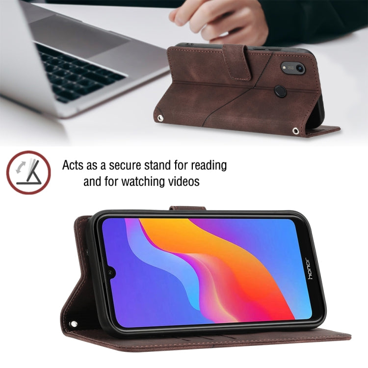 Skin-feel Embossed Leather Phone Case For Honor 8A/Y6 Pro 2019/Play 8A/8A Pro/8A 2020/8A Prime/Huawei Enjoy 9e/Huawei Y6 2019/Y6s 2019