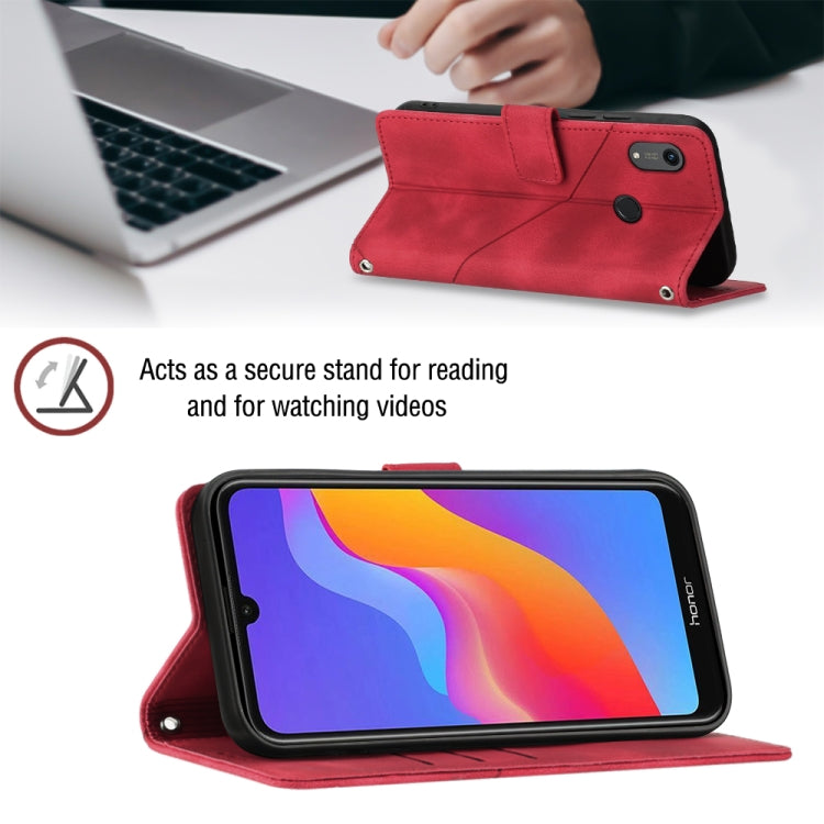 Skin-feel Embossed Leather Phone Case For Honor 8A/Y6 Pro 2019/Play 8A/8A Pro/8A 2020/8A Prime/Huawei Enjoy 9e/Huawei Y6 2019/Y6s 2019