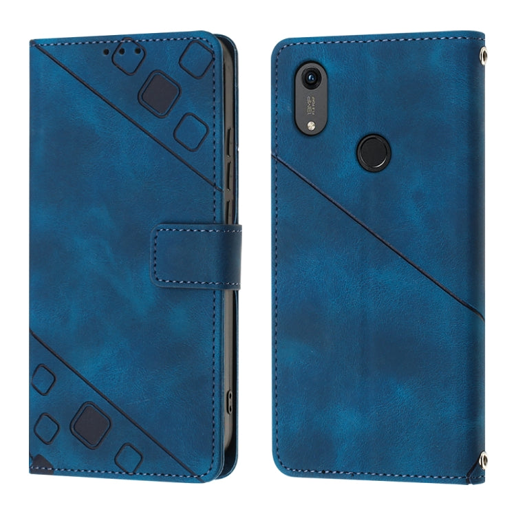 Skin-feel Embossed Leather Phone Case For Honor 8A/Y6 Pro 2019/Play 8A/8A Pro/8A 2020/8A Prime/Huawei Enjoy 9e/Huawei Y6 2019/Y6s 2019
