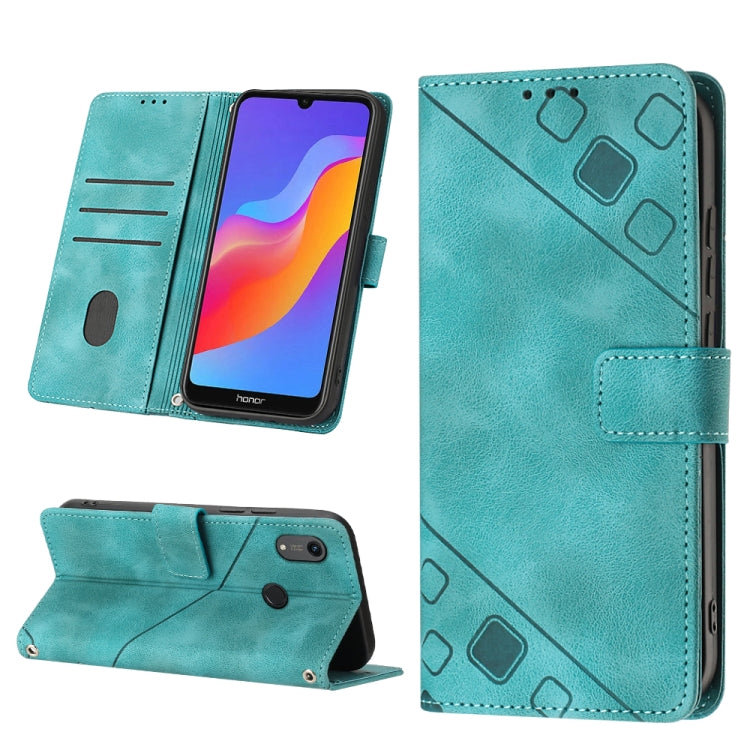 Skin-feel Embossed Leather Phone Case For Honor 8A/Y6 Pro 2019/Play 8A/8A Pro/8A 2020/8A Prime/Huawei Enjoy 9e/Huawei Y6 2019/Y6s 2019