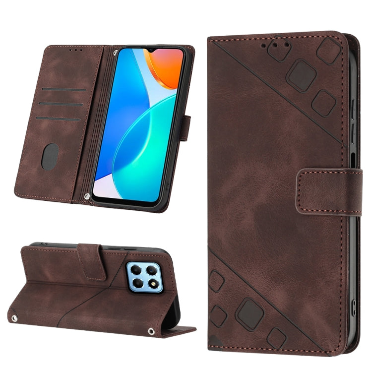 For Honor X6 / X8 5G Skin-feel Embossed Leather Phone Case