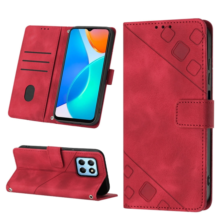 For Honor X6 / X8 5G Skin-feel Embossed Leather Phone Case