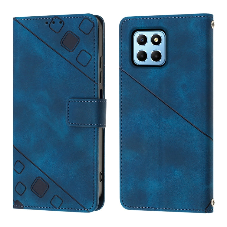 For Honor X6 / X8 5G Skin-feel Embossed Leather Phone Case
