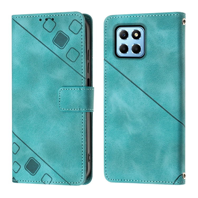 For Honor X6 / X8 5G Skin-feel Embossed Leather Phone Case