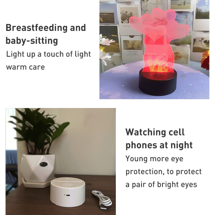A189 LED Colorful 3D Night Light Bluetooth Speaker Base