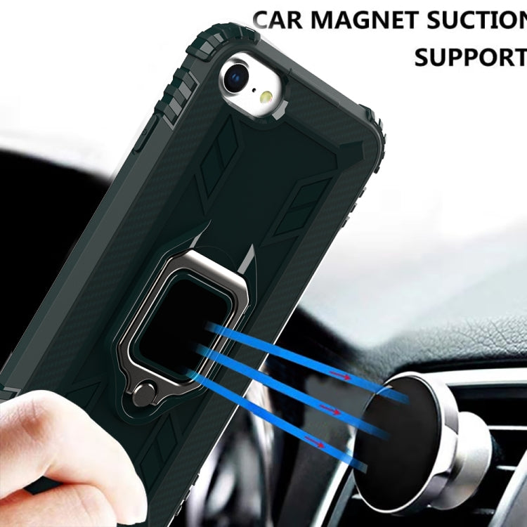 For iPhone SE 2022 / SE 2020 / 8 / 7 Carbon Fiber Protective Case with 360 Degree Rotating Ring Holder