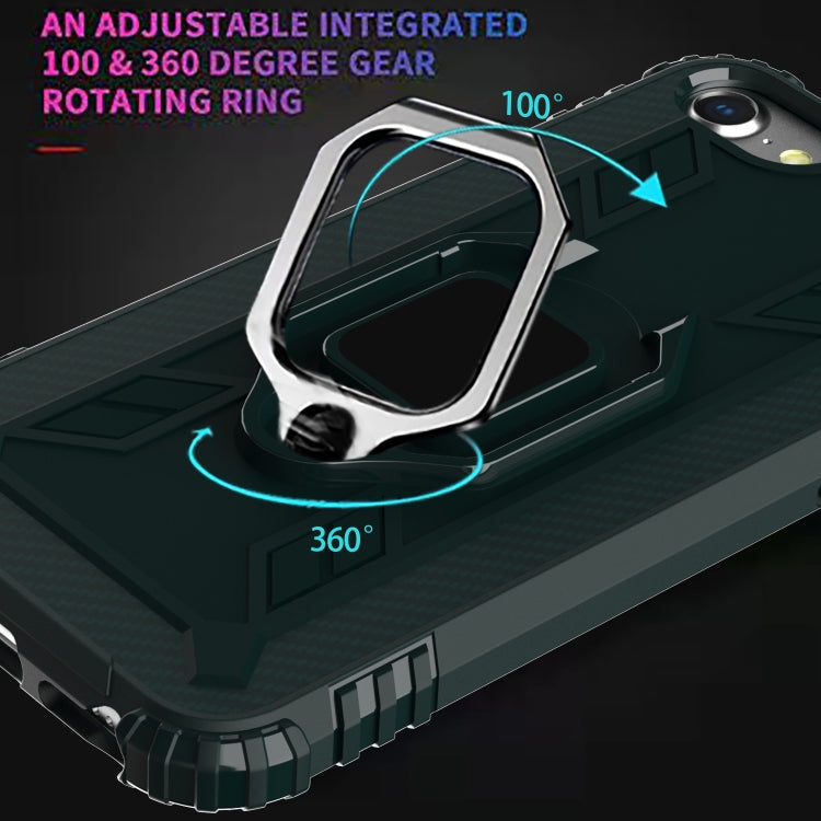 For iPhone SE 2022 / SE 2020 / 8 / 7 Carbon Fiber Protective Case with 360 Degree Rotating Ring Holder