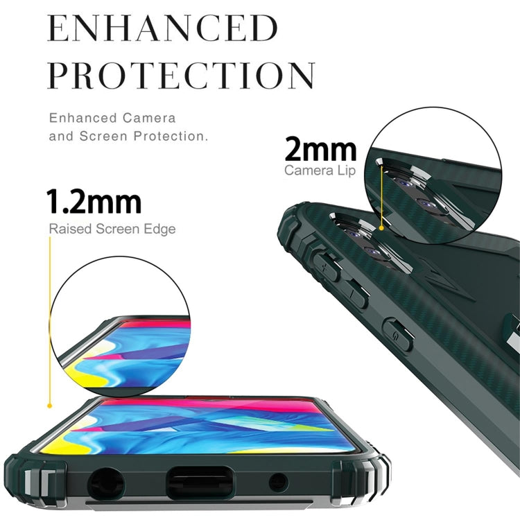 For Samsung Galaxy A10 / M10 Carbon Fiber Protective Case with 360 Degree Rotating Ring Holder