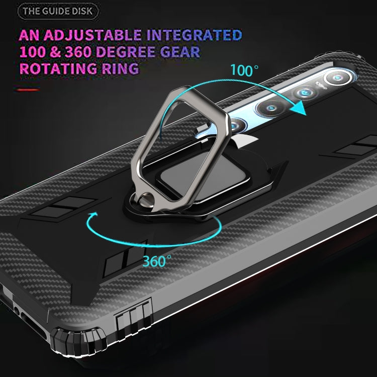 For Xiaomi Mi 10 / 10 Pro Carbon Fiber Protective Case with 360 Degree Rotating Ring Holder