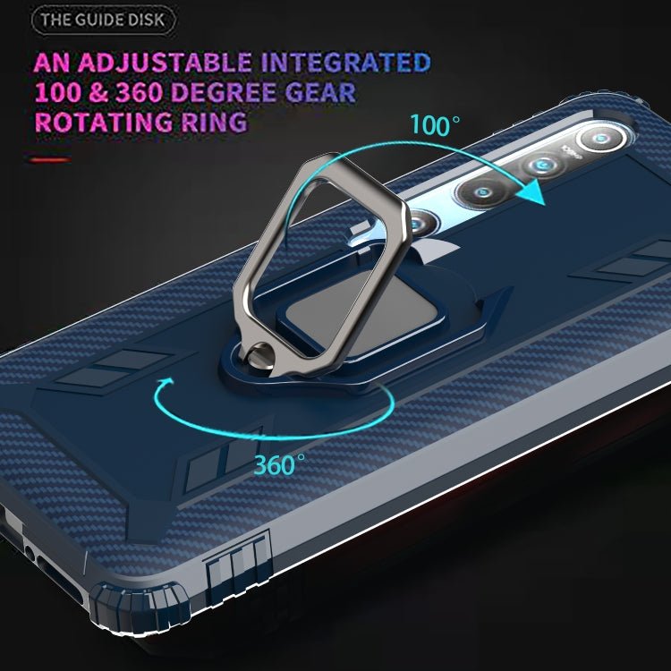 For Xiaomi Mi 10 / 10 Pro Carbon Fiber Protective Case with 360 Degree Rotating Ring Holder