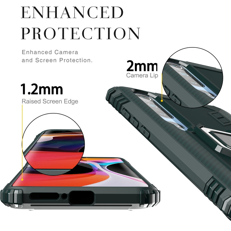 For Xiaomi Mi 10 / 10 Pro Carbon Fiber Protective Case with 360 Degree Rotating Ring Holder