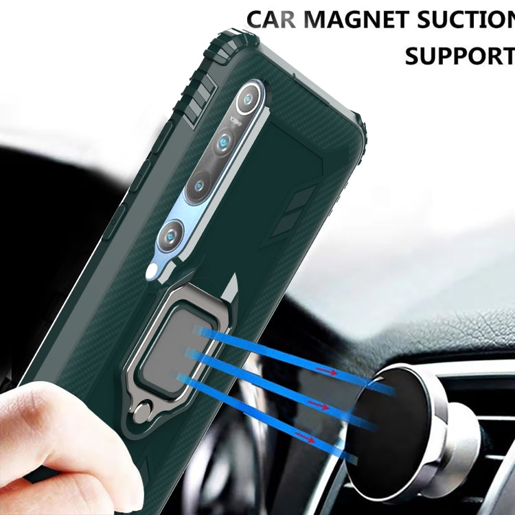 For Xiaomi Mi 10 / 10 Pro Carbon Fiber Protective Case with 360 Degree Rotating Ring Holder