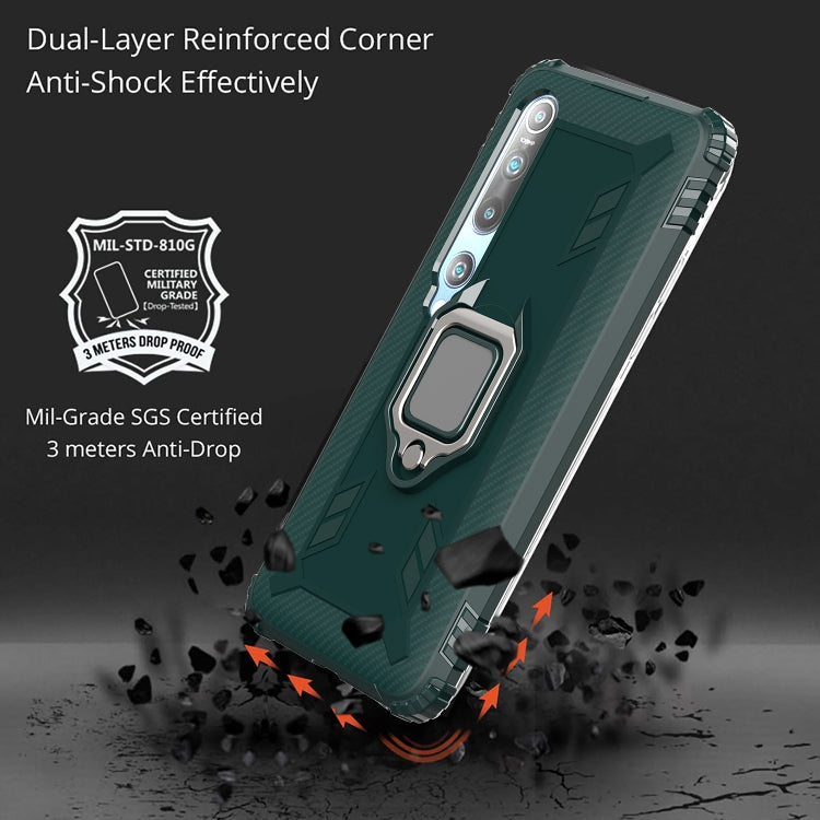 For Xiaomi Mi 10 / 10 Pro Carbon Fiber Protective Case with 360 Degree Rotating Ring Holder