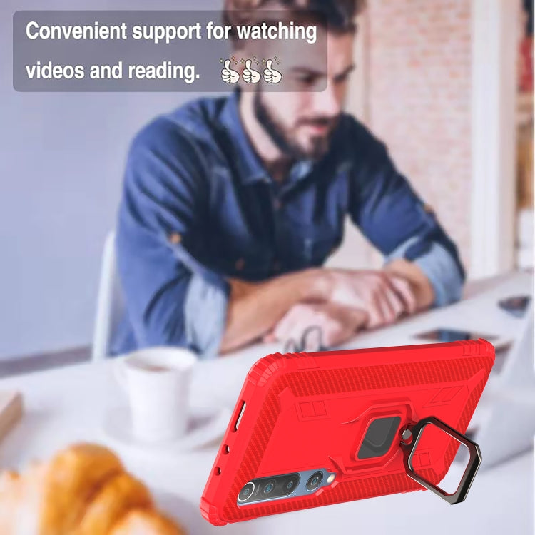 For Xiaomi Mi 10 / 10 Pro Carbon Fiber Protective Case with 360 Degree Rotating Ring Holder
