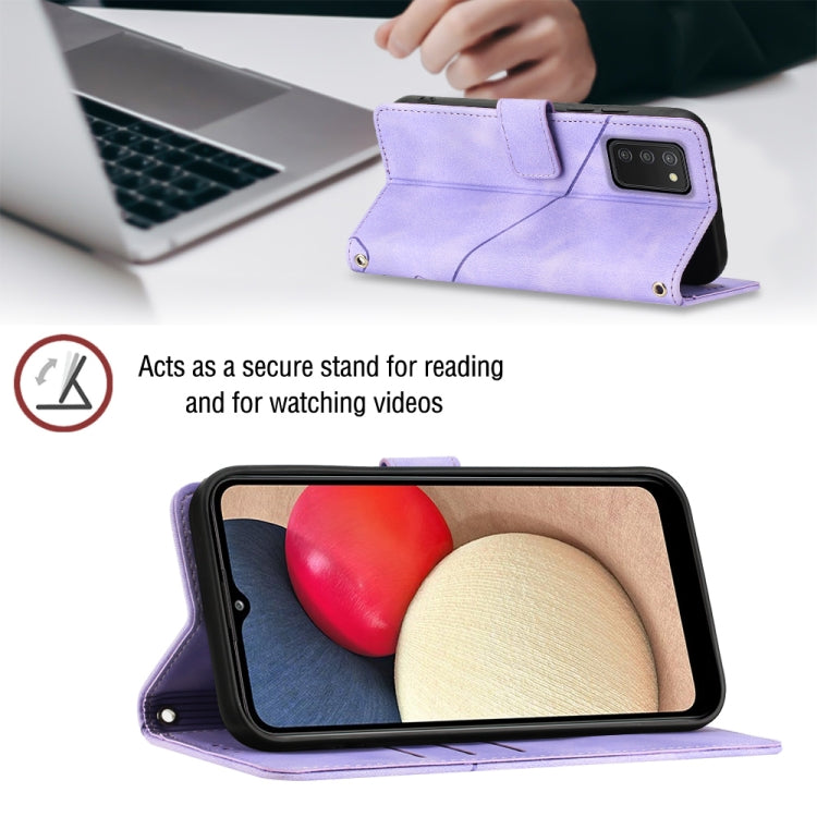For Samsung Galaxy A02s 164mm Skin-feel Embossed Leather Phone Case