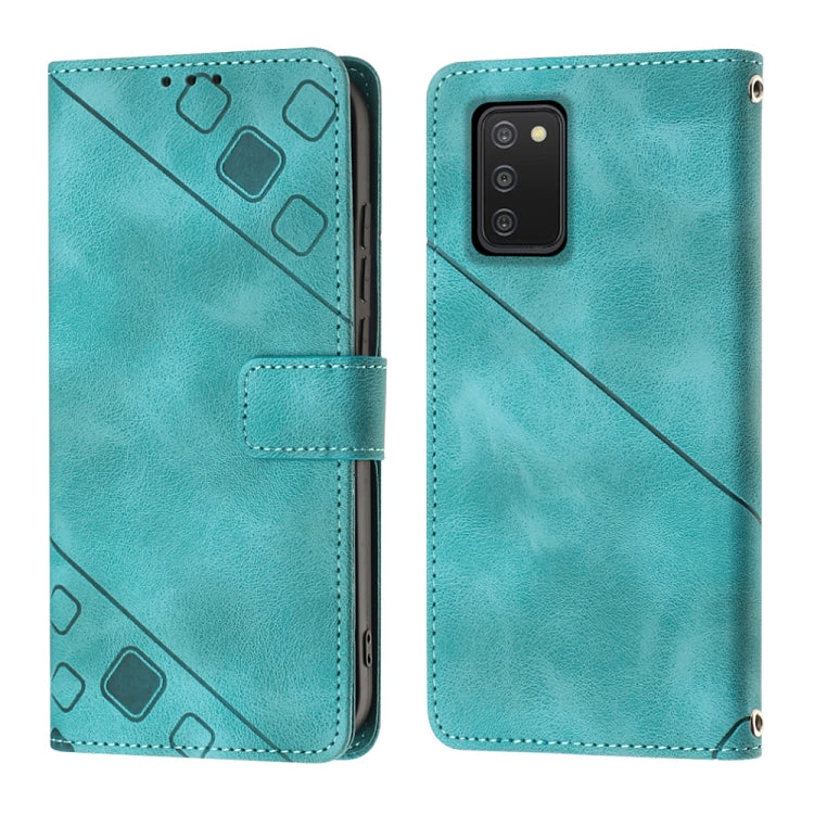 For Samsung Galaxy A02s 164mm Skin-feel Embossed Leather Phone Case