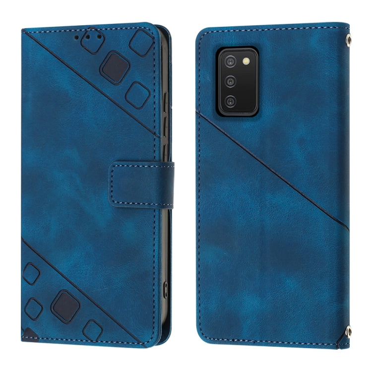For Samsung Galaxy A02s 164mm Skin-feel Embossed Leather Phone Case